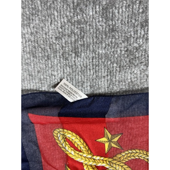 Betmar‎ Italy Semisheer Striped Nautical American Star Handkerchief Scarf Square - Picture 4 of 4